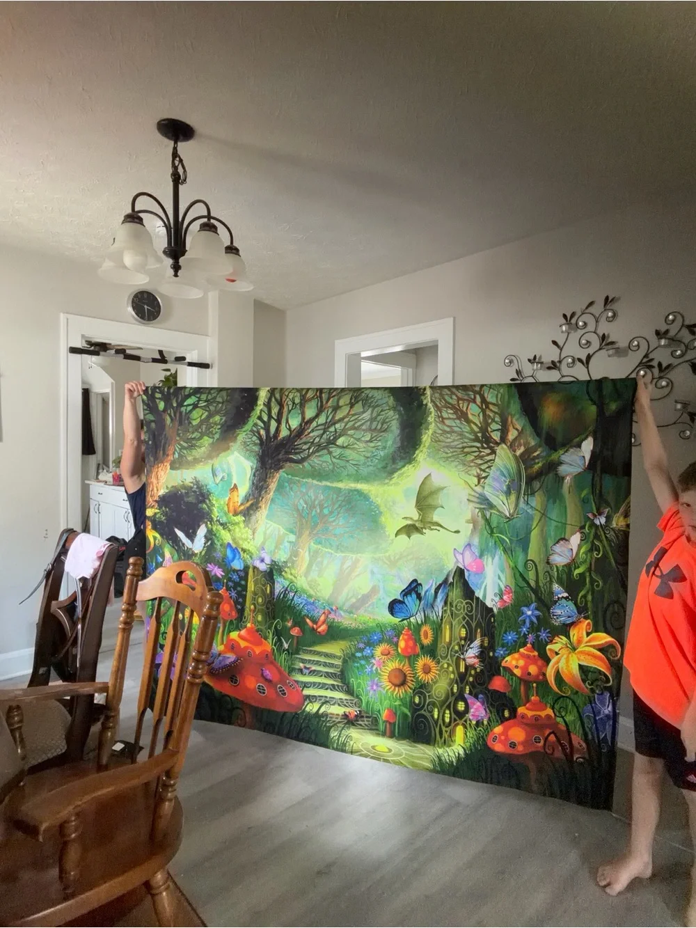 Whimsical Fantasy Forest Wall Tapestry - Vibrant Multi-Color